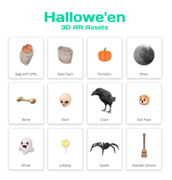 halloween 3D AR assets